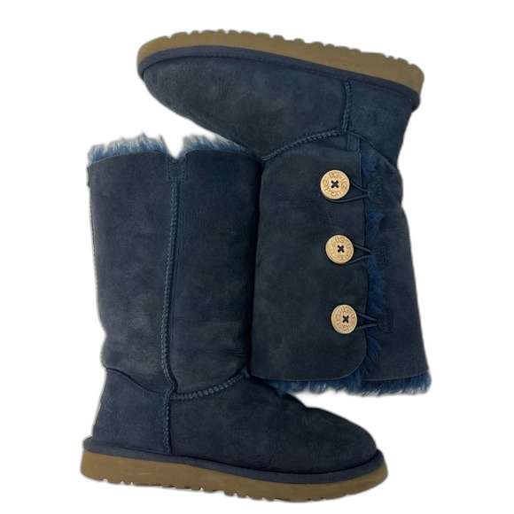 UGG Bailey Button Triplet ll Boot Navy Kids Size 3 - Picture 6 of 9